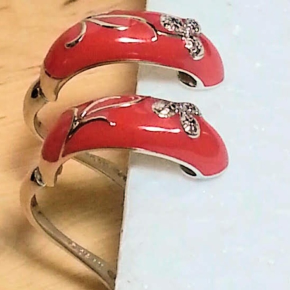 Swarovski pink enamel on .925 sterling earrings